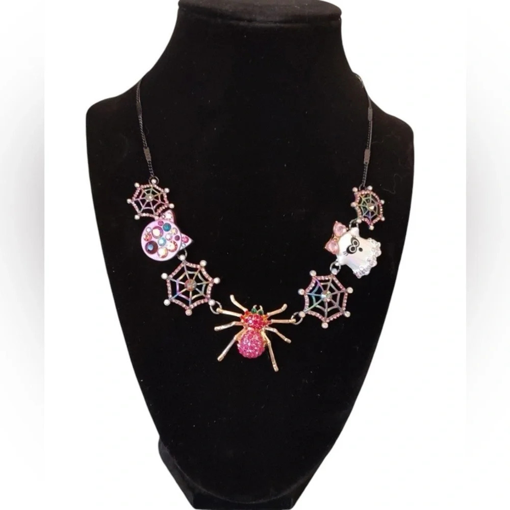 BETSEY JOHNSON Halloween Multiple Charm Ghoulish Scary Revival Necklace NEW NWT